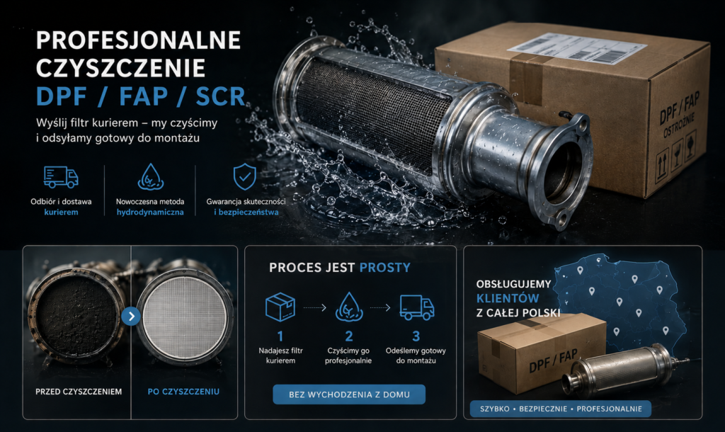 Profesjonalne czyszczenie filtrów DPF, FAP i SCR